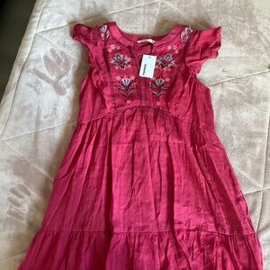 Sonoma Girls Pink Embroidered Ruffle Dress